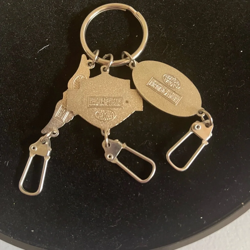 Harley-Davidson Silver and Black Keychain